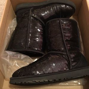 Women’s Classic Short Black Sparkle Uggs